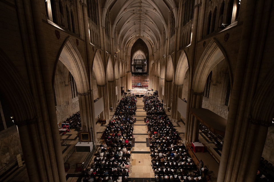 View of the inside of York Minster at the Sankta Lucia in 2019